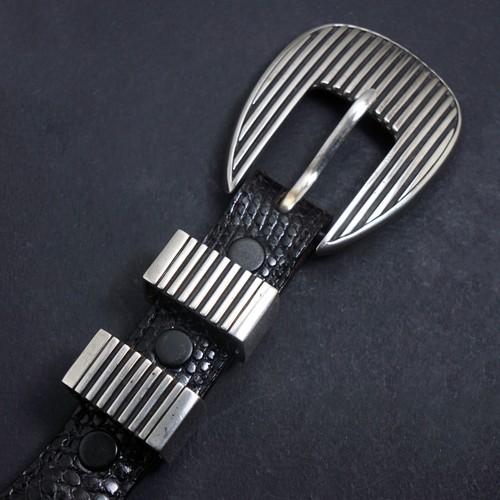 Alexander Kalifano "The Jemez" Sterling Silver Ranger Buckle Set With 2 Belts - Picture 3 of 15