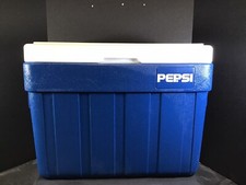 Vintage PEPSI COLA IGLOO Blue Plastic Cooler 2 Handles Large 20x14.5x16 Clean