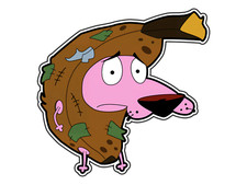 Courage The Cowardly Dog Banana Costume Cartoon Sticker Waterproof Vinyl Decal