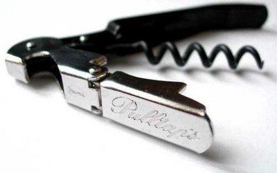Pulltap's Double-Hinged Waiters Corkscrew, Black and Stainless Steel Set of 1 
