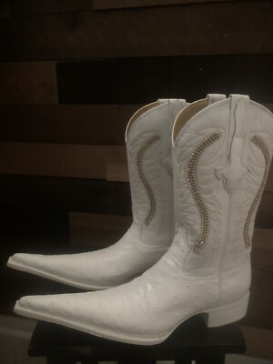El General Cowboy Boots Size Us 7.5 (26.5) 8(27)  White And Gold