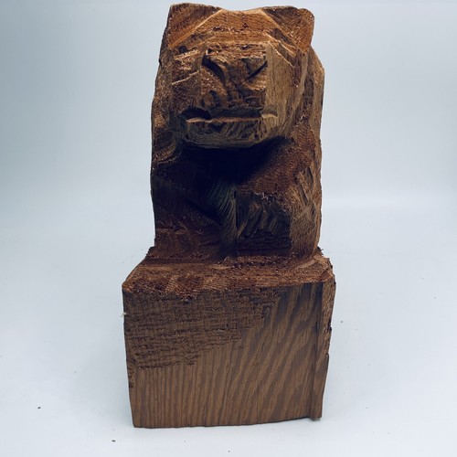 Wooden Carved Bear Large Rustic Wild Bear 28x24x14CM Handmade Sculpture Figurine - Picture 15 of 19