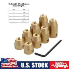 CNC Brass Spoke Tire Wheel Balance Weights Kit 8 Pack Universal For Motorcycles