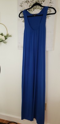 Lord \u0026 Taylor Sleeveless knit Long Maxi Dress Twist Back.True Blue Size L  NWT | eBay
