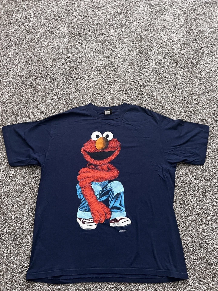 Camiseta Elmo Vintage Jim Henson Sesame Street Fabricada nos EUA Anos 90 - Imagem 2 de 4