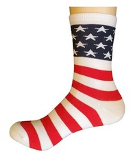 Novelty Women American Flag Crew Socks 1 Pair Size 9-11
