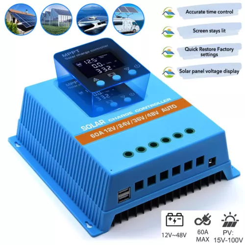 60-100A Smart Solar Laderegler 12-48V MPPT Solar Laderegler Ladegerät Controller