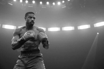 Photo Poster Michael B Jordan in boxing pose in ring Adonis Creed