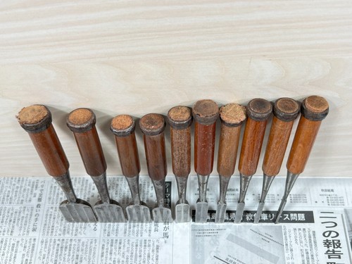 Vintage Japanese Chisel 10set Nomi /Hand Plane Saw Iron Hammer Hand Tool/d51 - Picture 24 of 24