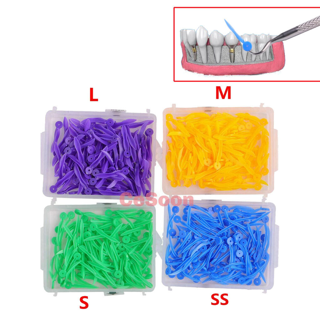 400Pcs Dental Orthodontics Plastic Poly-wedges With Holes 4Color/ 4Size/ 4Boxes