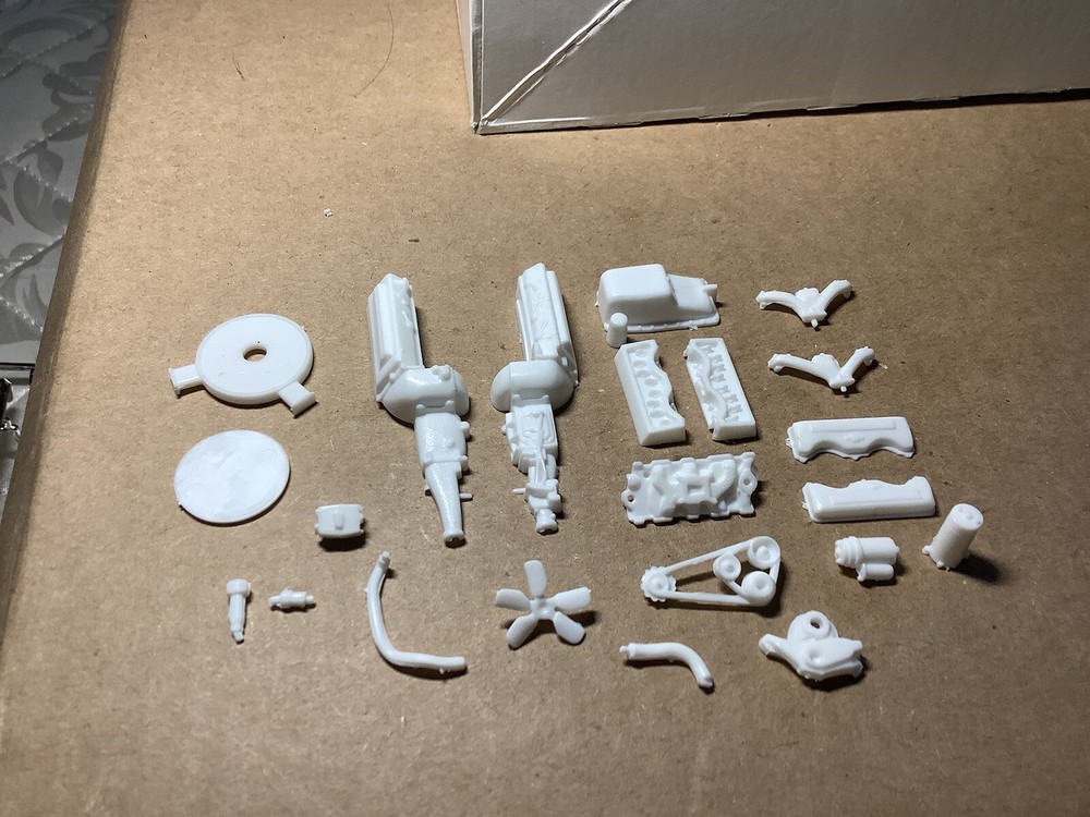 1 25 scale model parts 61 Impala SS 409 Engine Parts Lot No Box-instructions