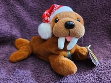 Vintage 1998 Coca-Cola "Walrus In Coca Cola Snowflake Night Cap Bean Bag Plush