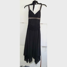 A Trixxi Dress Ball Gown Midi Prom Black Rhinestone Fairy Core Whimsigoth  S 