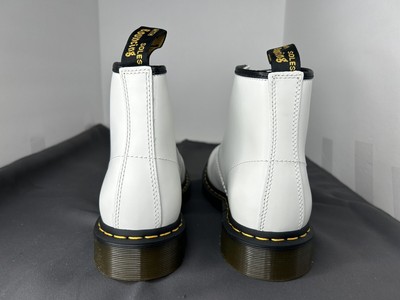 New Dr. Martens 101 YS Mid White Leather Yellow Stitch 6  display picture 3