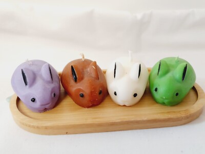 OSTERHASE KERZEN, STARK DUFTEND, DEKORATIV, GESCHENKKERZEN, 4ER PACK