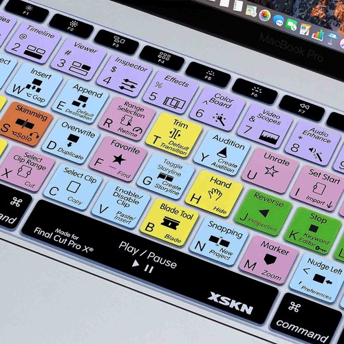 XSKN Final Cut Pro Keyboard Cover for Macbook Pro 13.3 no Touch Bar/Macbook 12 - Picture 5 of 10