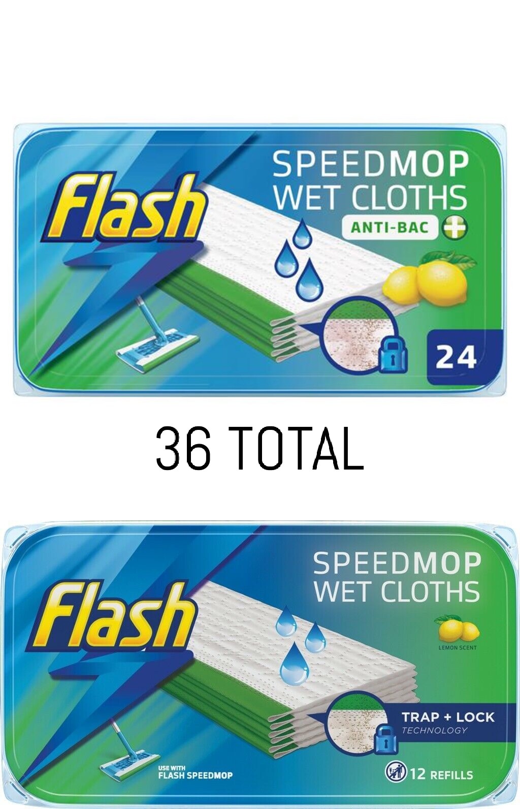 36 Pack Flash Speedmop Wet Cloth floor wipe Refills. Lemon & Wild wild orchid eBay