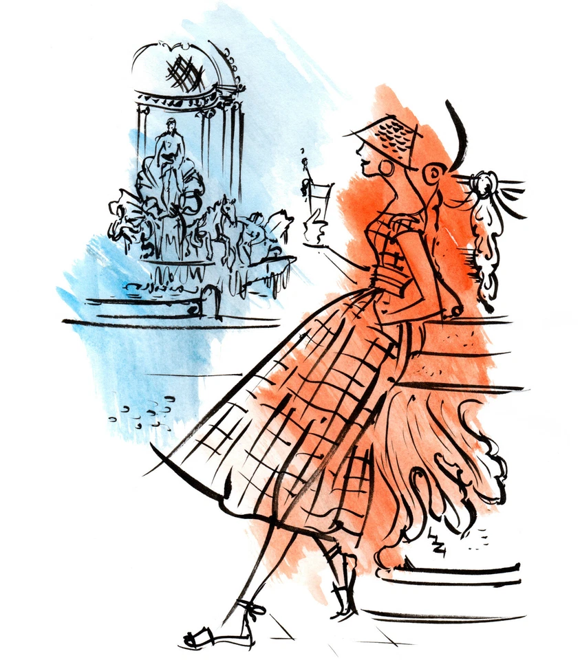 FASHION ART PRINT;GALLERY WALL ; 1950's; A4 MOUNTED;"ROME";EXCLUSIVE;CAREFREE - Image 3 of 4