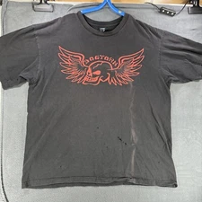 Vintage Dogtown Skull Wings Shirt Made in USA Size XL Black Red - Distressed￼￼