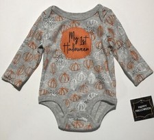 My 1st Halloween Gray/Pumpkins Bodysuit - Size 3-6 months - NEW