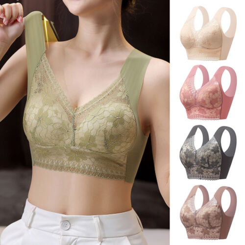 Women Push Up Bra High Support Lace Underwire Brassiere Sport Yoga Bra Gathering