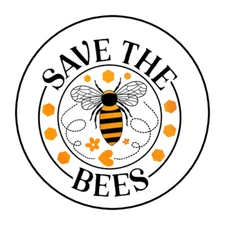 30 SAVE THE BEES STICKERS ENVELOPE SEALS LABELS 1.5" ROUND