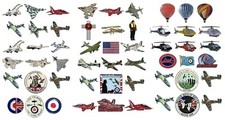 Aircraft Enamel Badge Sets RAF Spitfire Hurricane Concorde Vulcan WW2 Lancaster