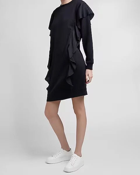 Oversized ruffle dress top