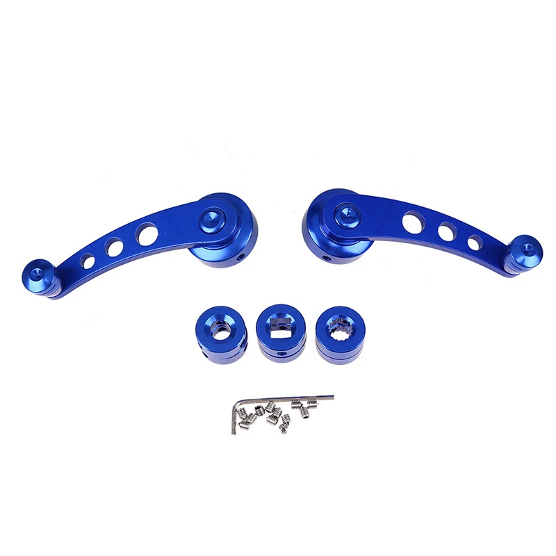 Manivela ventana aluminio billet azul manivela bobinadoras coche camión puerta de vidrio universal Foto 4 de 4
