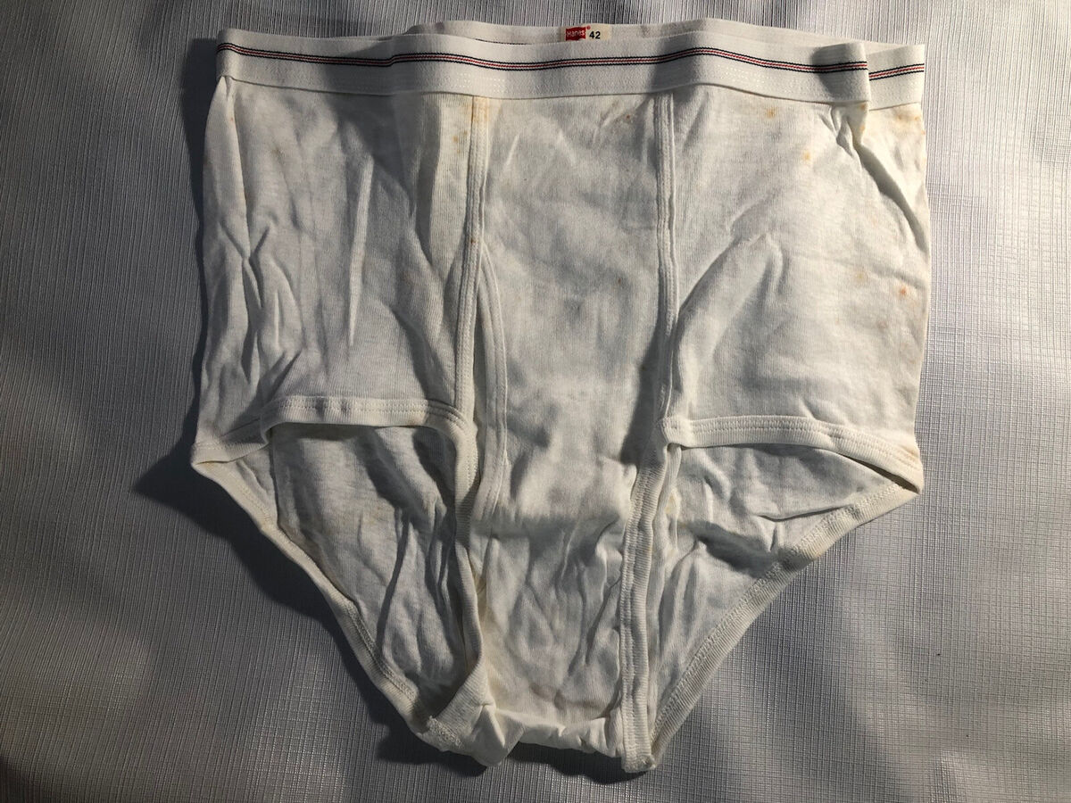 Vintage 1980s Hanes Size 42 Mens Underwear Brief Striped Band Tighty Whities HTF Vintage 1980s Hanes Size 42 Mens Underwear Brief Striped Band Tighty Whities HTF