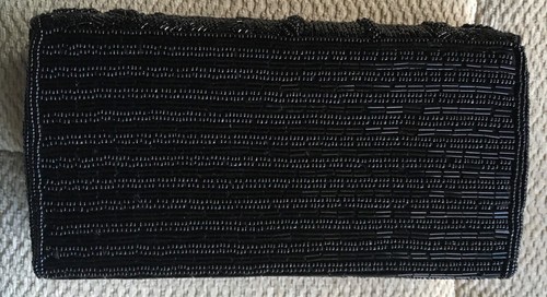 BLACK EVENING BAG ~ NEW ~ 8.5 X 5.5 X 1.5” ~ LINED IN SATIN ~STRAP OPTION INSIDE - Picture 2 of 8