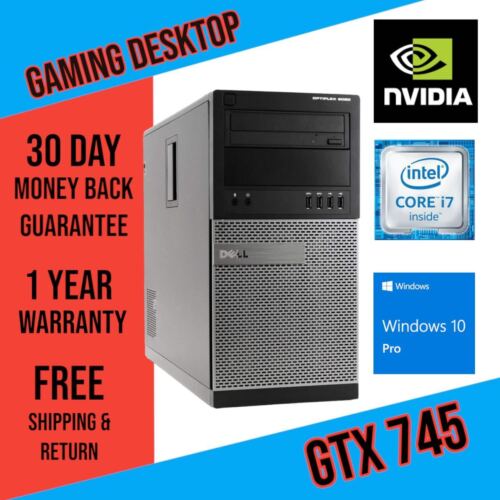 Komputer do gier Dell Intel i7 GTX745 do 32GB RAM 4TB SSD PC Win10 Wi-Fi - Zdjęcie 1 z 10