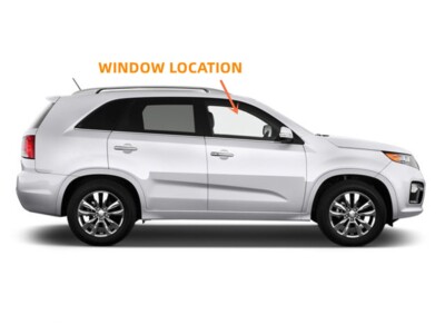 Rear Quarter Glass Passenger Side KIA Sorento 4 Door Utility 2011-2014