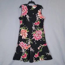 Shelby & Palmer Women's Floral Sheath Dress Midi Sleeveless Multicolor Size 16