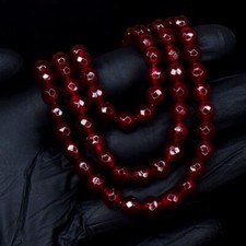 3 Strand Red Garnet Amazing Cut 436.00 Cts Beaded Stunning Necklace  VK 42 E639