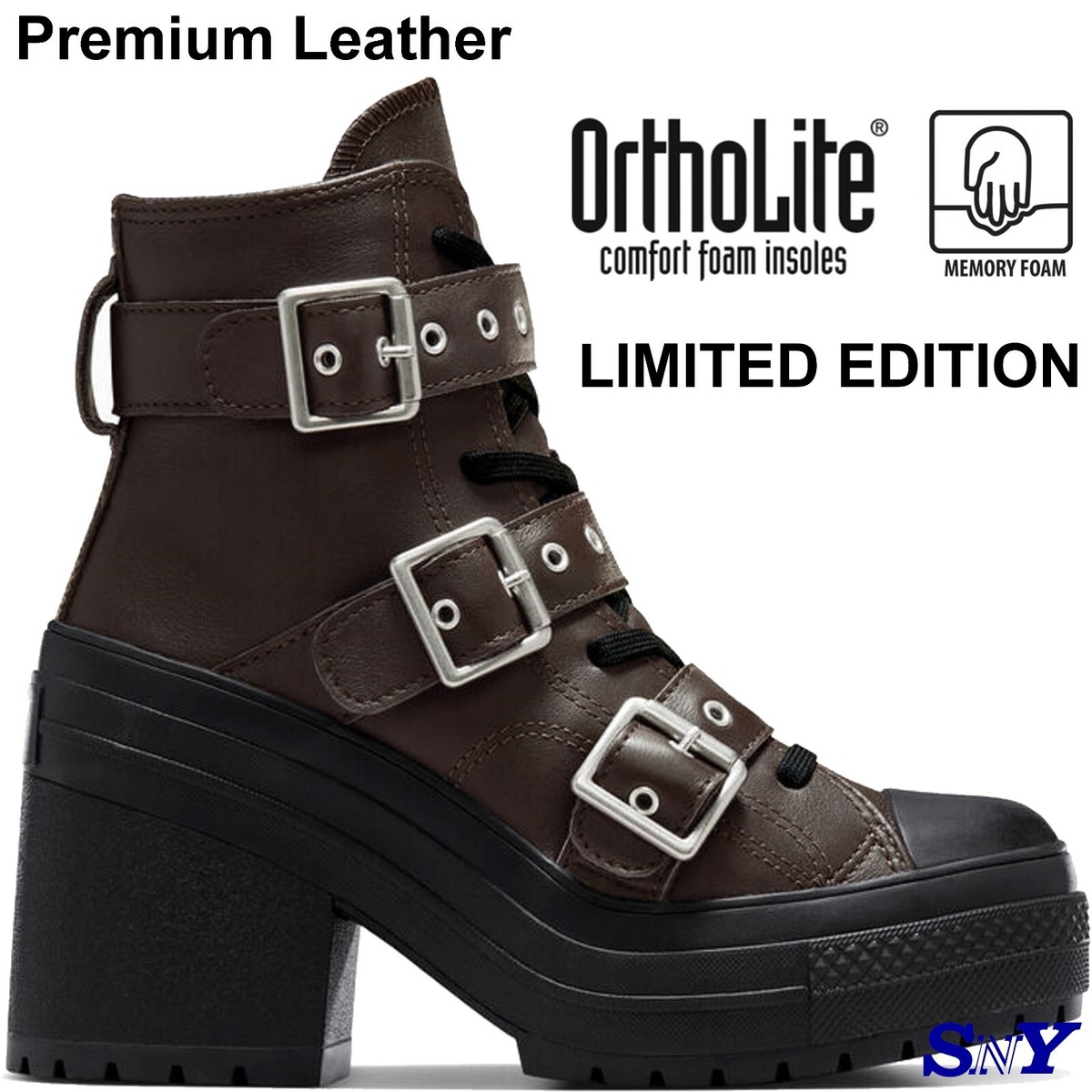 CONVERSE Women's Chuck 70 De Luxe Heel Leather & Buckles