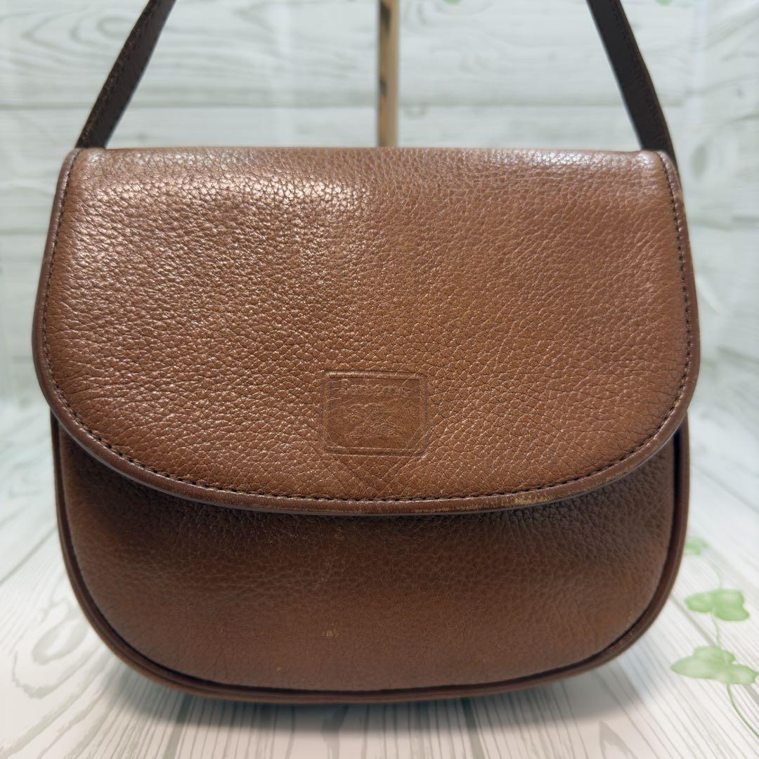 Burberry Shoulder Bag Nova Check Leather Brown Authentic F1113615
