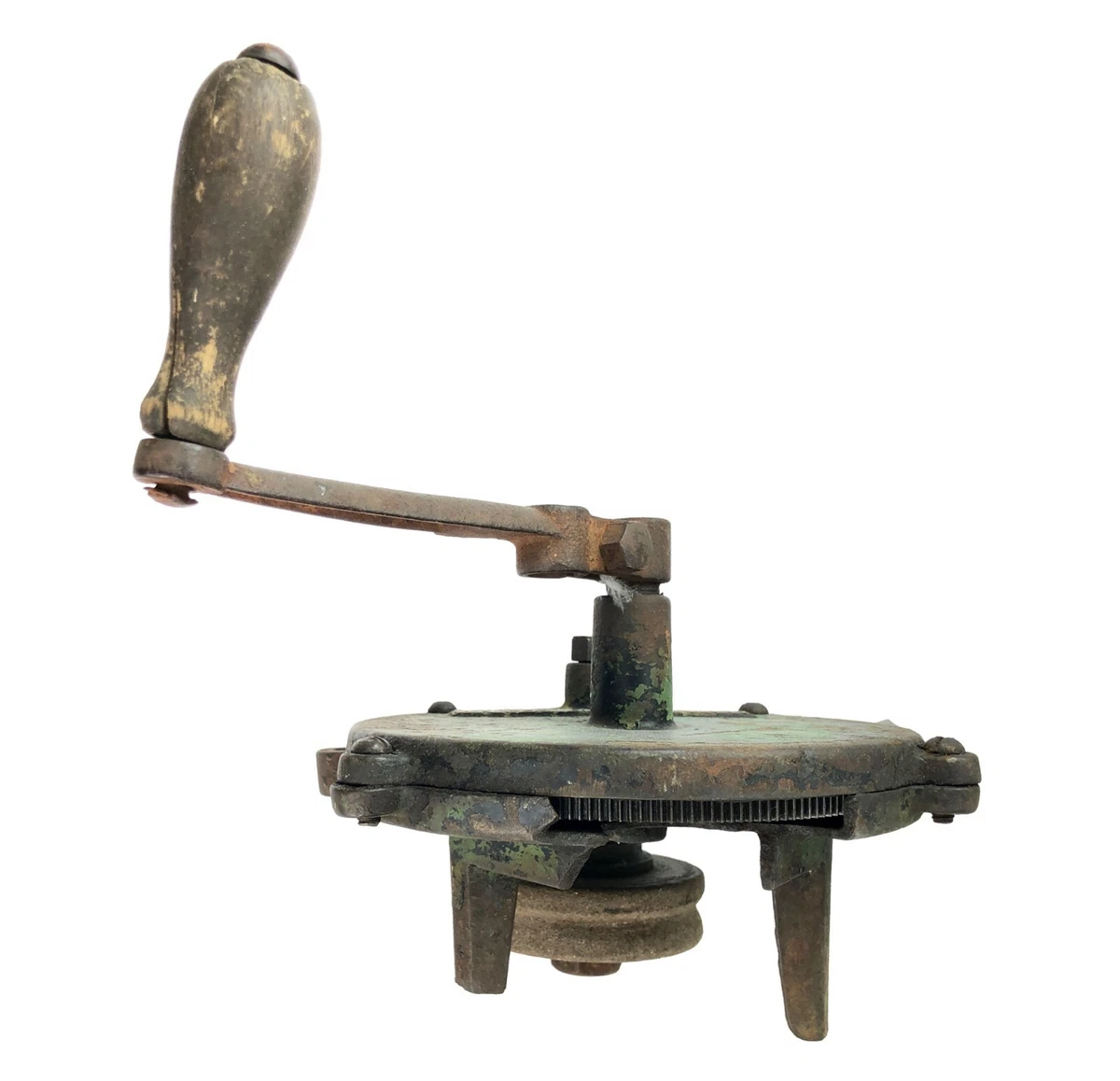 Antique Grinding Machine, Estimatedly 1940-1950s, Hand Crank, Bench  Grinder, Active, Made In Poland, PWSb-Active, Useable, Collectible, Rare