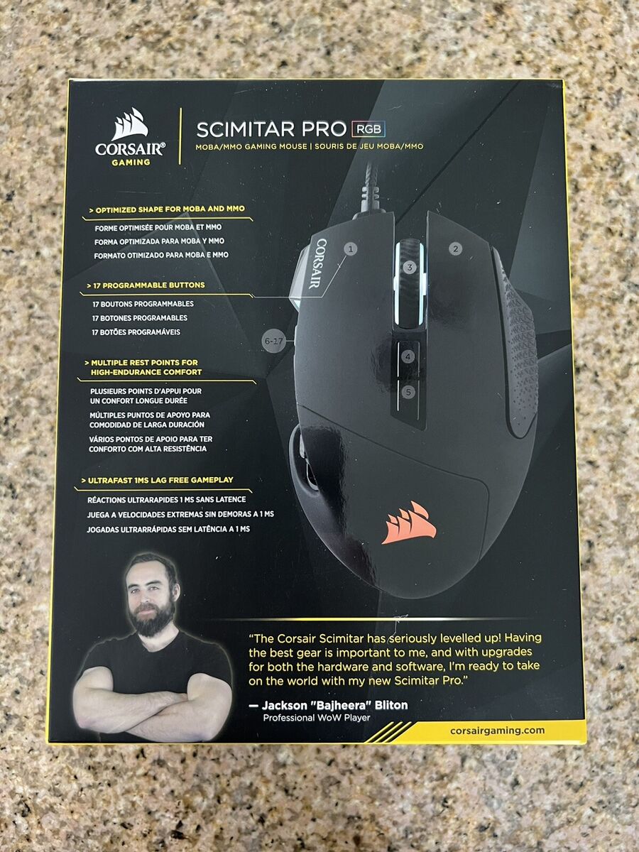 Corsair Scimitar Pro RGB MMO ‎CH-9304311-NA Gaming Mouse 16,000 DPI 12 Buttons 840006618997 |