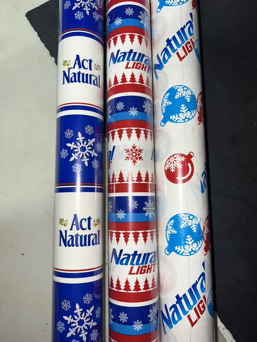 3 Rolls Beer Drunken Elves Natural Light CHRISTMAS GIFT WRAPPING PAPER Natty