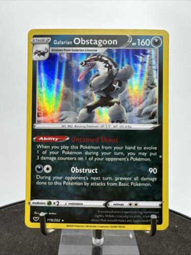 Galarian Obstagoon 119/202 Sword & Shield Base Set Pokemon - Picture 3 of 17