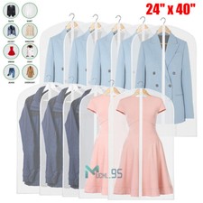 40'' Clear Garment Bag Hanging Clothes Travel Coat Suit Dress Storage Dust Cover