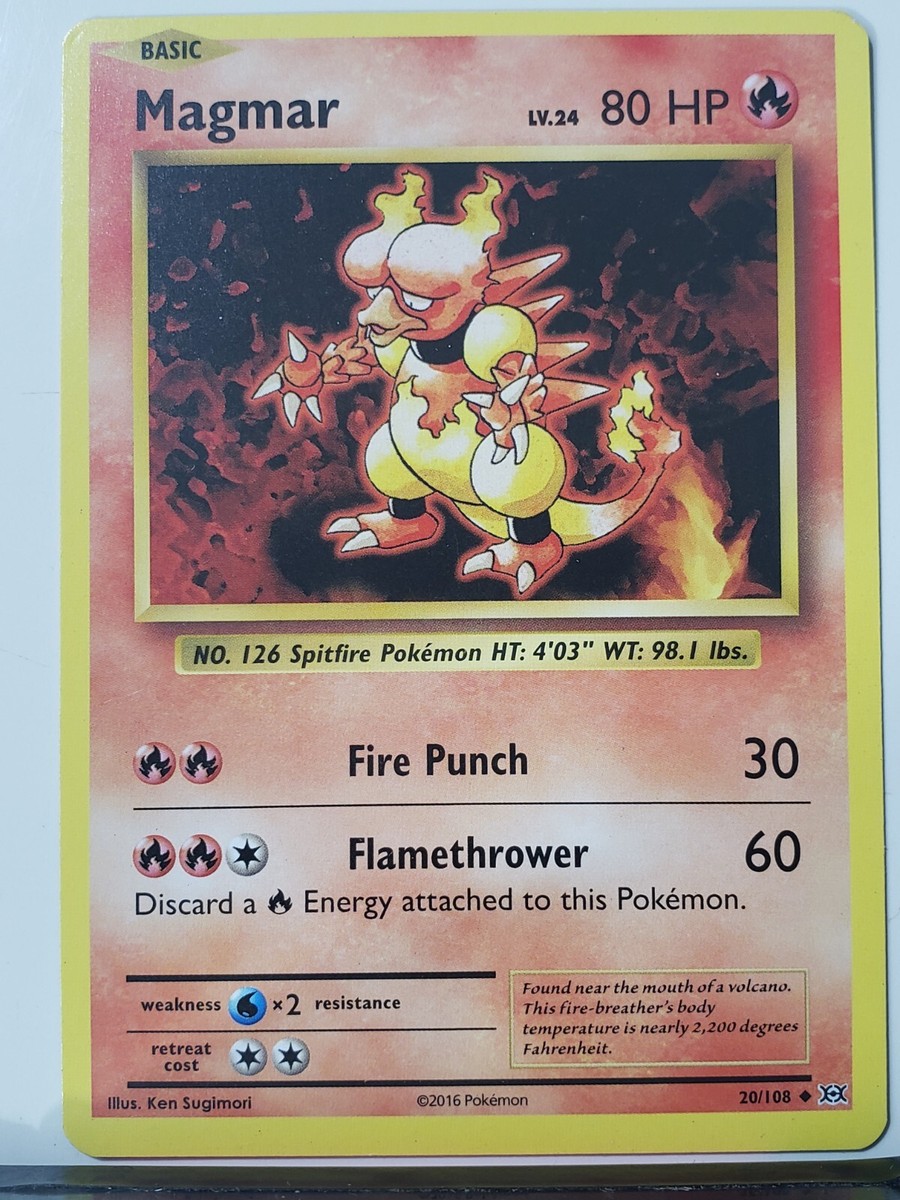 Magmar 20/108 - LP - XY Evolutions Pokemon Card - $2 Combined