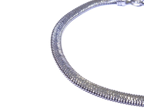 Unisex Silver .925 Beautifully Designed Sleek Snake Link Designed Bracelet - Imagen 2 de 5