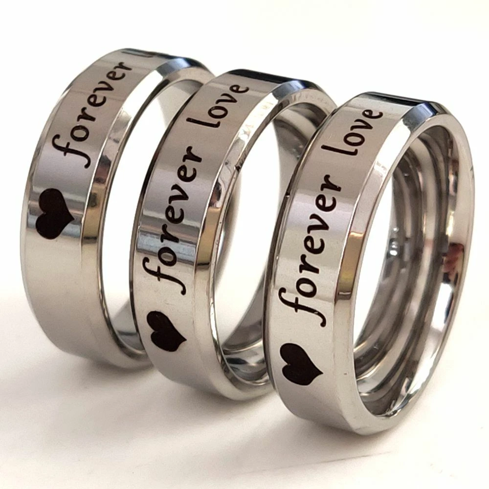 Stainless steel promise clearance rings for her