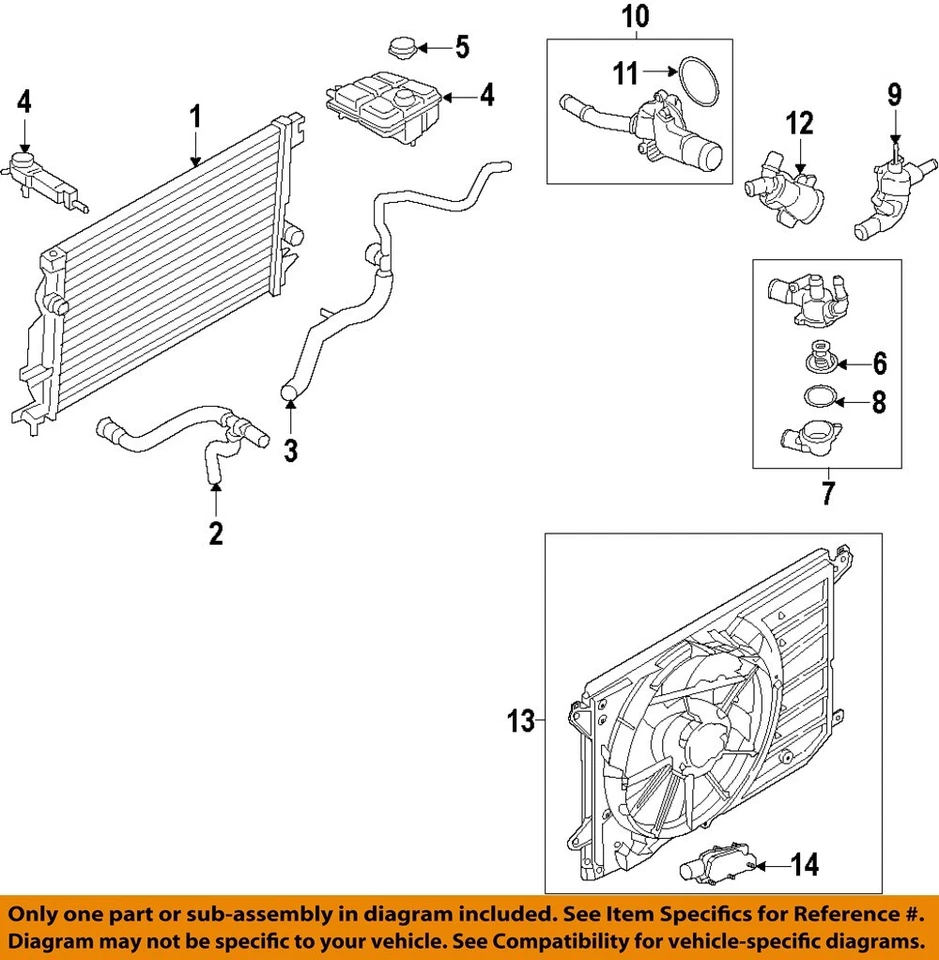 Used Engine Coolant Reservoir fits: 2015 Ford C-max electric system inverter coo Foto 3 de 4