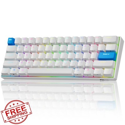 RK ROYAL KLUDGE C61 HE Keyboard White Blue