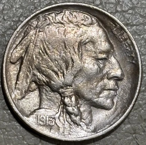1913 Type 2 Buffalo nickel, nice original AU+ condition good detail, luster