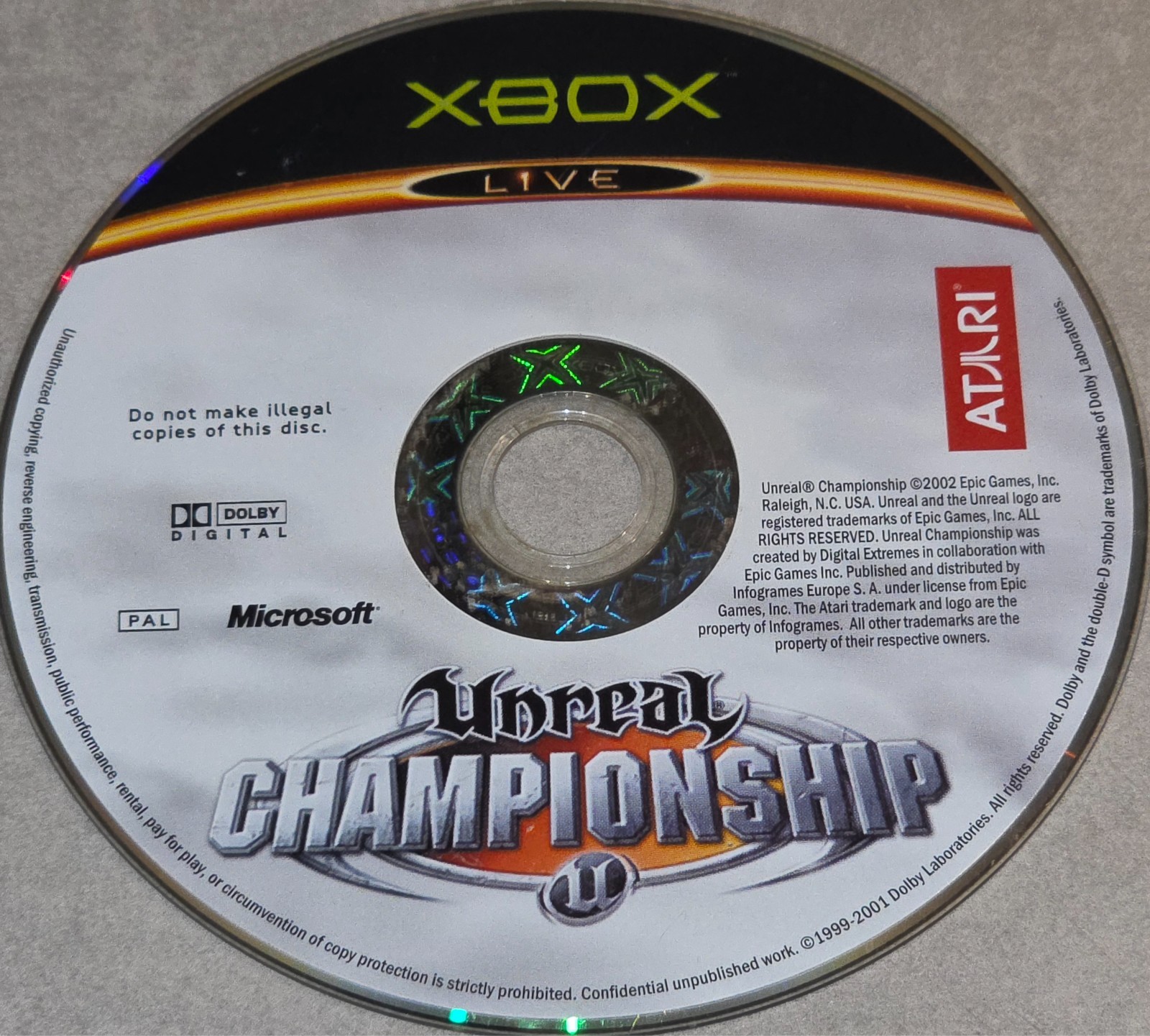 UNREAL CHAMPIONSHIP MICROSOFT XBOX XG