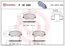 Bremsbelagsatz, Scheibenbremse BREMBO P 18 025 für i20 II (GB, IB) 1 2016-202